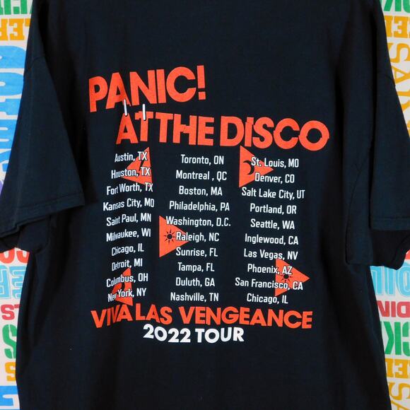 Panic At The Disco Viva Las Vengeance Tour 2022 T Shirt Size XL Double Sided - Picture 5 of 5